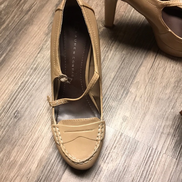 Lauren Conrad platform Mary Janes beige size 7.5 - Picture 3 of 7